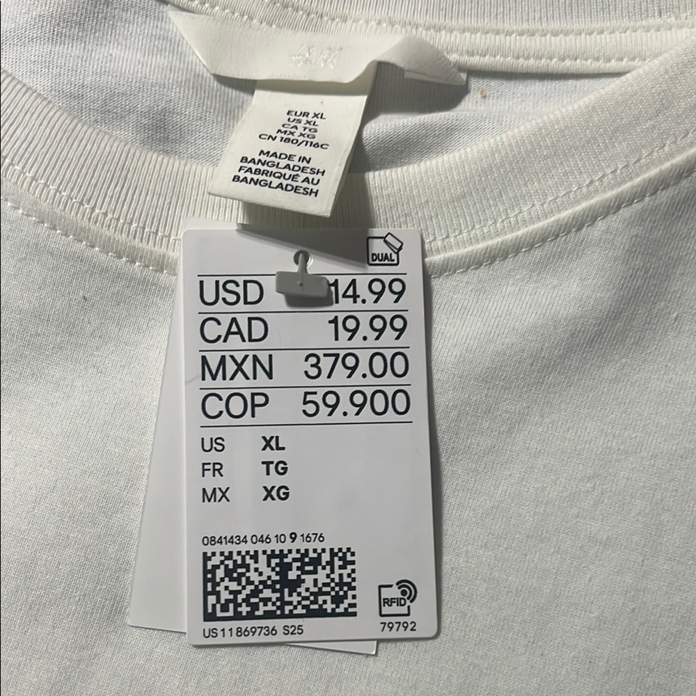 H&M white tee shirt dress